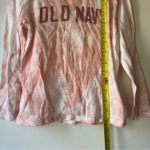 🌼 5/$25 Old Navy Girls Long Sleeve Tie-Dye Logo Tee Shirt Pink White 6T Cotton - Picture 7 of 7